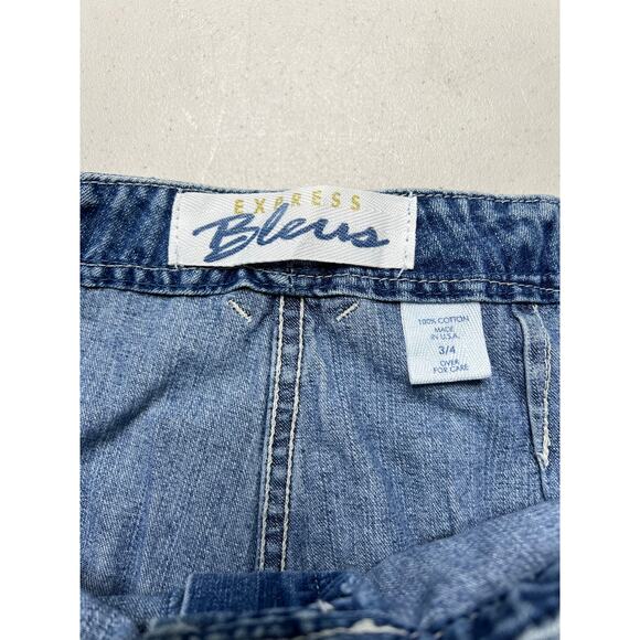 Vintage 90’s Express Blues shorts Y2K women size 3/4 Great condition Retro - Picture 2 of 9